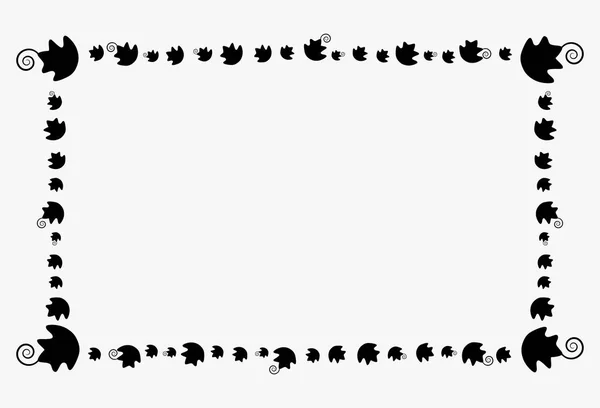 Счастливый Хэллоуин Рамка Границы Прямоугольника Тыквенный Лист Лист Элемента Украшения — стоковый вектор