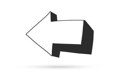 ok beyaz arka plan üzerinde izole doodle fırça kroki karikatür çizmek