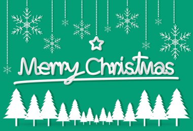 yeşil Noel günü kağıt kartpostal kar tanesi yıldız arka plan duvar kağıdı