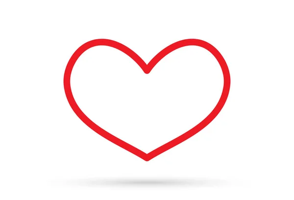Coração popular desenho amor Valentim sinal símbolo isolado — Vetor de Stock