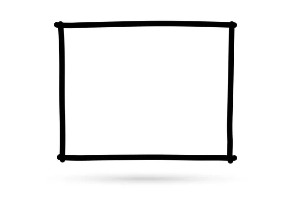 Populär ritning kvadrat kant ram skylt symbol isolerad — Stock vektor