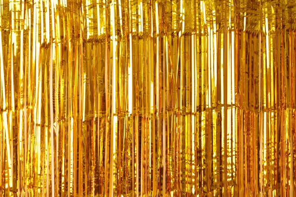 Navidad Año Nuevo Fondo Textura Tinsel Oro Cintas Brillantes — Foto de Stock