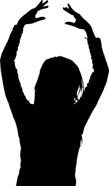 Dancing girl silhouettes shadow model vector figure — Stock Vector