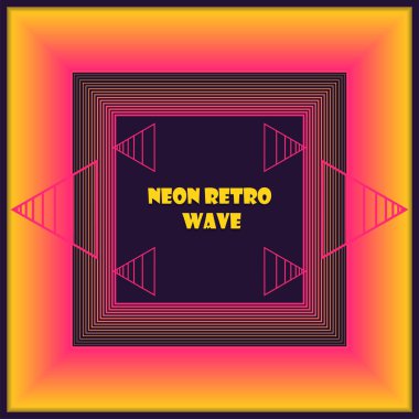Soyut Modern pastel renkli vektör 80s tarzında. Synthwave. Vaporwave tarzı. Retrowave, retro fütürizm, webpunk.