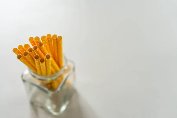 Yellow paper straws