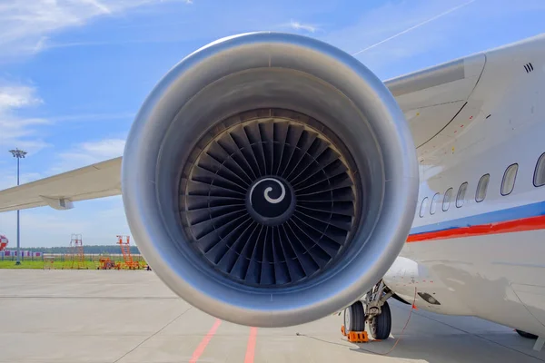 Turbina Avião Motor Jacto Avião Passageiros — Fotografia de Stock