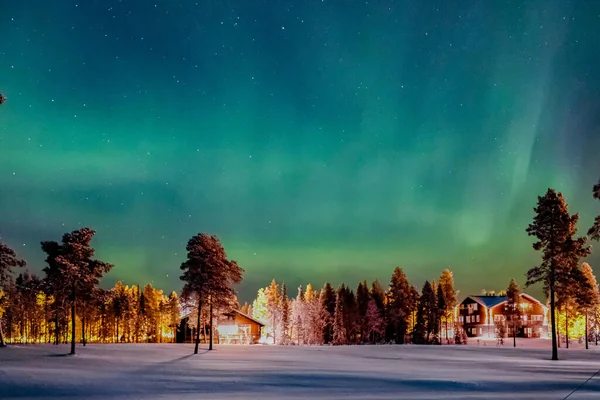 Aurora Borealis Más Néven Északi Vagy Sarki Fények Túl Sarkkörön — Stock Fotó