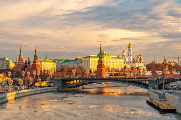 Утренний Городской Пейзаж Видом Московский Кремль — стоковое фото