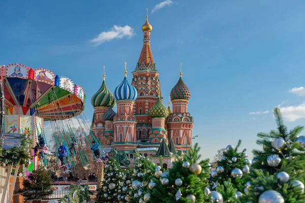 Moskwa Lutego 2019 Ozdoba Bożego Narodzenia Nowego Roku Placu Czerwonym — Zdjęcie stockowe