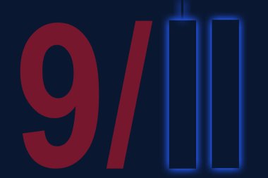 11 Eylül 2001 Vatanseverlik Günü. Vektör illüstrasyonu.