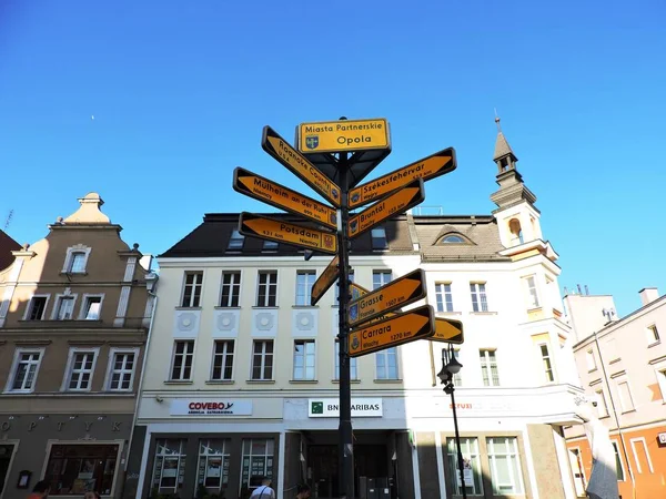 Big Signpost Street Opole — Stock Photo, Image