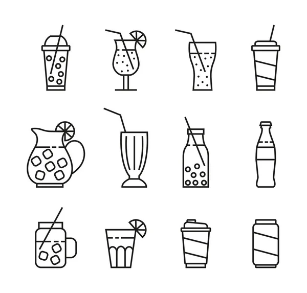 Conjunto Iconos Bebidas — Vector de stock