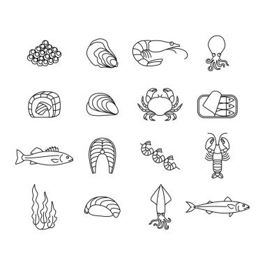 Anahat deniz ürünleri simgeler kümesi