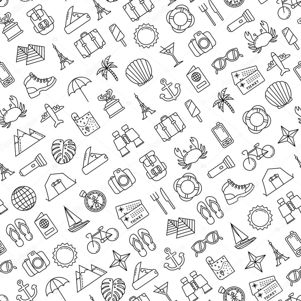 seamless pattern with traveling design elements