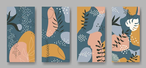 Conjunto Banners Verticais Vetoriais Com Ornamento Abstrato — Vetor de Stock