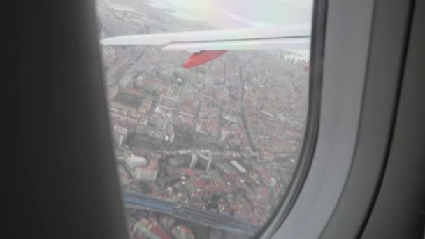 Vista dal finestrino aereo di Napoli — Video Stock