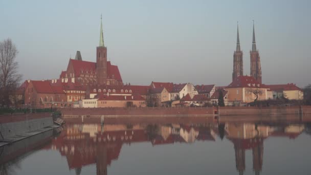 Foto media de Ostrow Tumski en Wroclaw — Vídeo de stock