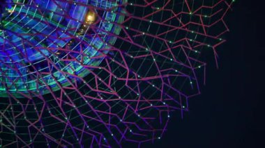 Singapur 'da Bay tarafından Gardens dev parlayan Supertree taç