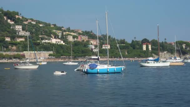 Yachts in Villefranche in France — Stock Video