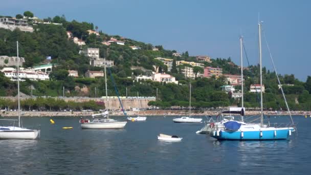 Yachts in Villefranche in France - Medium Shot — Stock Video