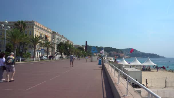 Promenade des Anglais i Nice Frankrike — Stockvideo