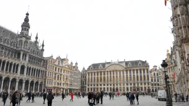 Pessoas na Grand Place de Bruxelas — Vídeo de Stock