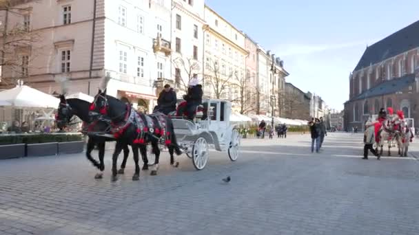 Caminar en un carruaje en una ciudad vieja — Vídeos de Stock