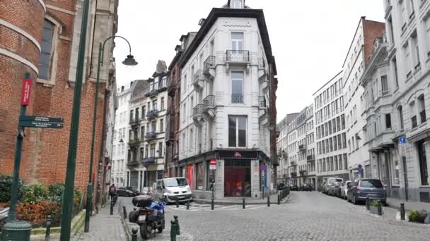 Traditionelle Architektur in Brüssel - Pfanne — Stockvideo