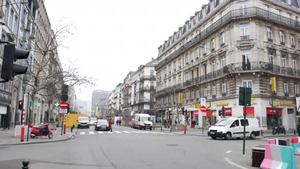 Traversarea pietonilor la Bruxelles — Videoclip de stoc