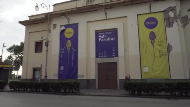 Театр Дианы в Салерно в Италии — стоковое видео
