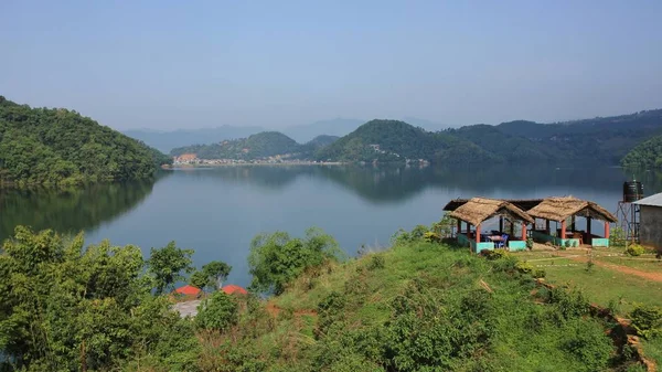 Smal Fish Restaurant Majhjkuna Village Pokhara Green Shore Lake Begnas — Stock Photo, Image