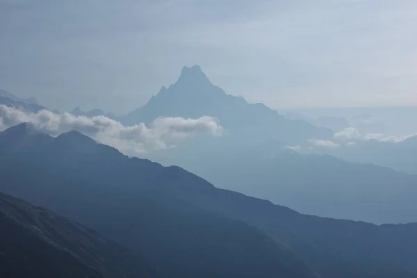 Machapuchare Widok Muldai Punktu Widzenia Nepal — Zdjęcie stockowe