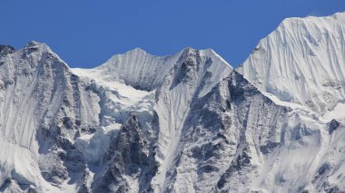 Buzul ve mount Gangchenpo detay.
