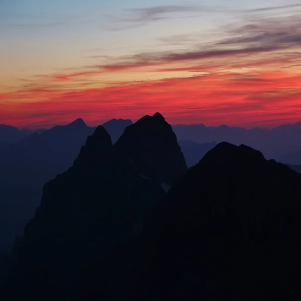 Colorful Sky High Mountains Swiss Alps — Stock Photo, Image