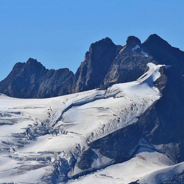 Grandes Grietas Glaciar Trift Vista Desde Monte Titlis Suiza — Foto de Stock