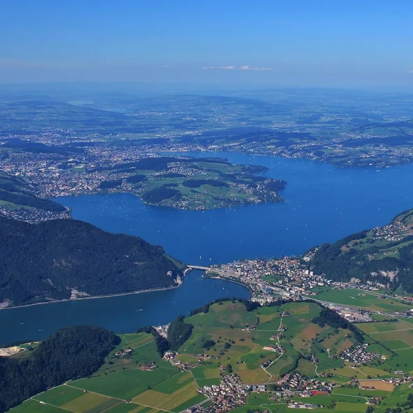 Lake Vierwaldstattersee Luzern Zomer Uitzicht Vanaf Mount Stanserhorn — Stockfoto