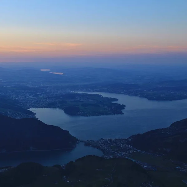 マウント Stanserhorn からの眺め Vierwaldstattersee とルツェルン — ストック写真