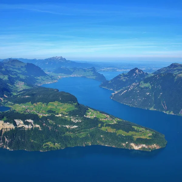 Pohled Mount Sarner Lucernské Jezero Švýcarských Alp — Stock fotografie
