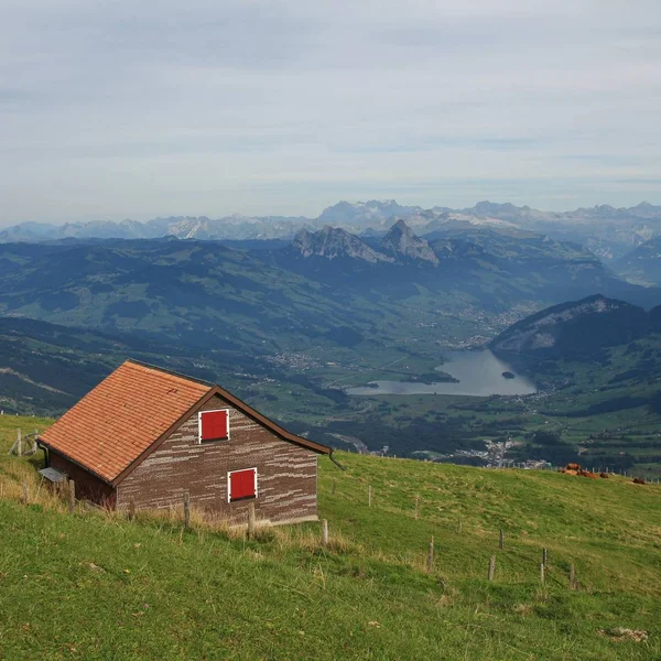 Pohled Vrcholu Hory Rigi Švýcarsko — Stock fotografie