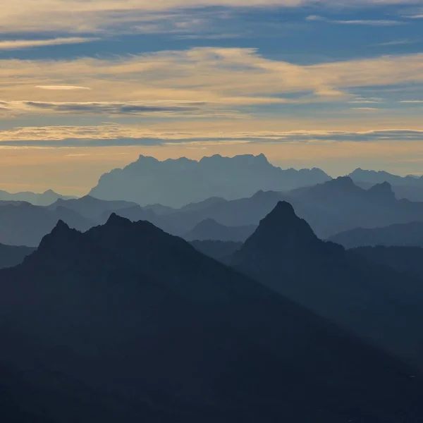 Scène Matinale Pittoresque Dans Les Alpes Suisses Vue Depuis Mont — Photo