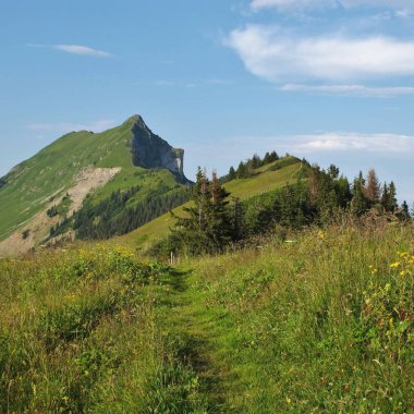 Mount Augstmatthorn, Bernese Oberland. Popüler dağ ve bakış açısı Interlaken yakınındaki,