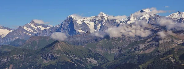 Montanhas Famosas Eiger Monch Jungfrau Vistas Monte Niesen Suíça — Fotografia de Stock