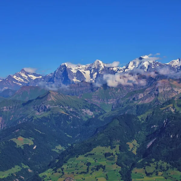 Monte Schreckhorn Famosa Cordillera Eiger Monch Jungfrau Eiger North Face —  Fotos de Stock