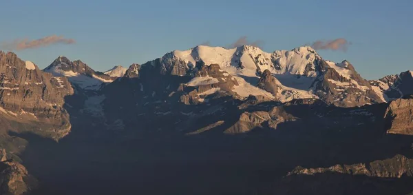 Bluemlisalp Bereich Bei Sonnenuntergang Blick Vom Mount Niesen Schweiz — Stockfoto