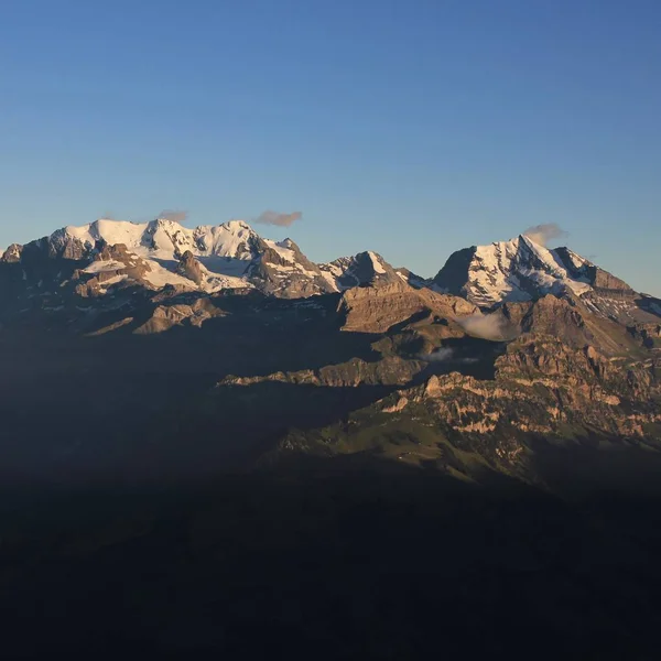 Rozsah Bluemlisalp Mount Doldenhorn Těsně Před Západem Slunce Pohled Mount — Stock fotografie