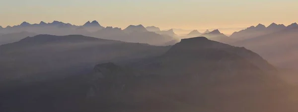 Lenyűgöző Naplemente Kilátás Mount Niesen Svájc — Stock Fotó