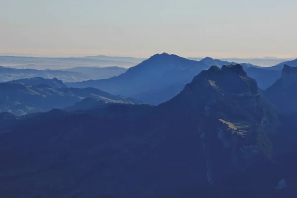 Mount Sigriswiler Rothorn Wzgórza Regionie Oberland Berneński Wcześnie Rano Widok — Zdjęcie stockowe