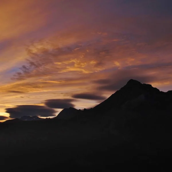 Vue Lever Soleil Depuis Vorder Walig Gsteig Bei Gstaad Oberland — Photo