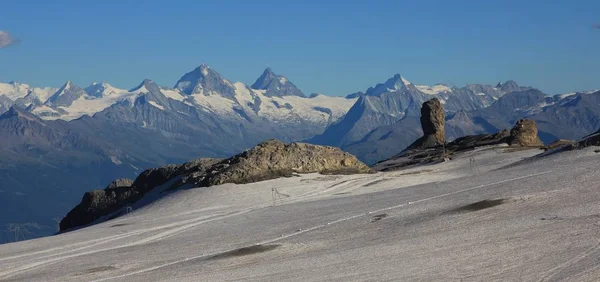 Vista Dal Ghiacciaio 3000 Svizzera Ghiacciaio Diablerets Quille Diable — Foto Stock