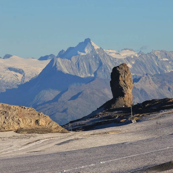 Quille Diable Einzigartiger Fels Neben Dem Tansanfleuron Gletscher Schweiz — Stockfoto